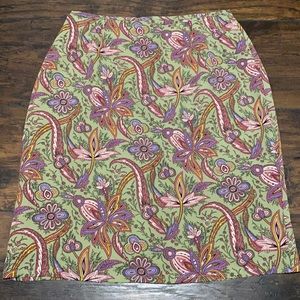 Vintage Petite Sophisticate silk pencil skirt 2P